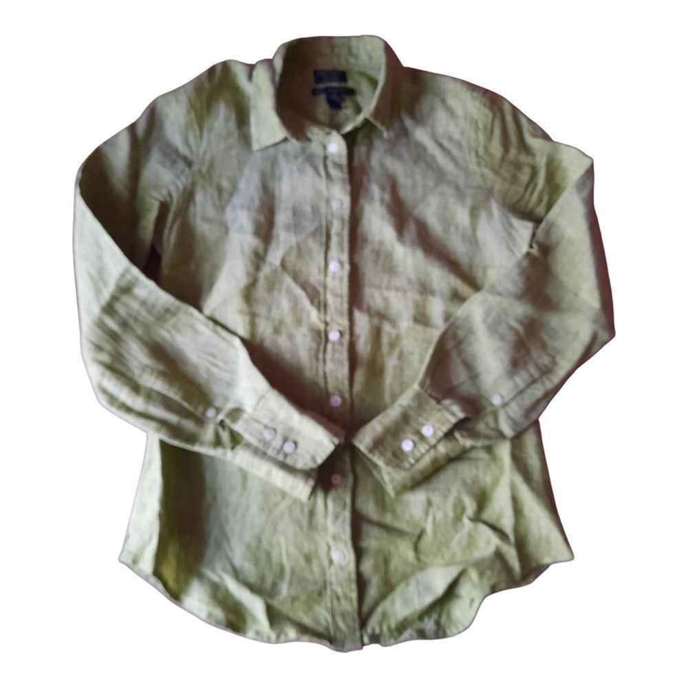 J. Crew Irish Linen Shirt in Olive - Picture 1 of 4